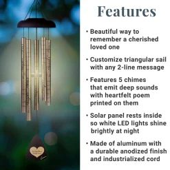 Your Light Shines Bright Solar 29 inch Wind Chime