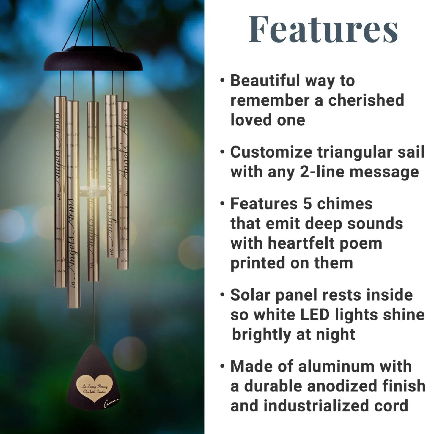 Your Light Shines Bright Solar 29 inch Wind Chime