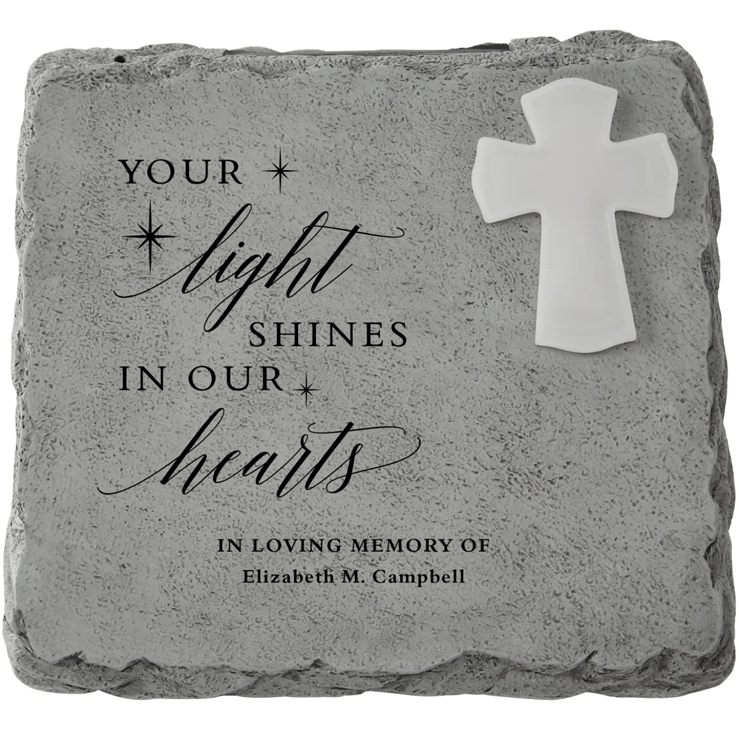 Your Light Shines Memorial Solar Garden Stone