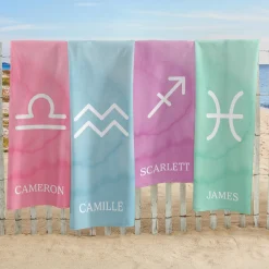 Zodiac Sign Beach Towel