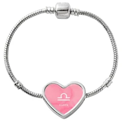 Zodiac Sign Heart Charm Bracelet